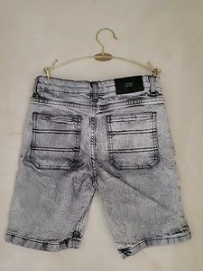 Unisex  Grey Denim Shorts