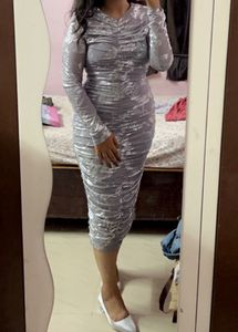 Silver Bodycon Dress