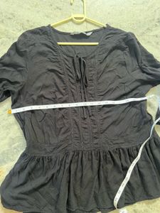 Black Peasant Blouse
