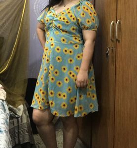 Sea Green Floral Dress