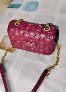 INC.5 Women Wine Quilted Sling Bag