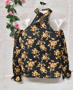 Floral Cold Shoulder Top