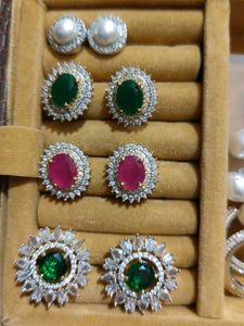 Combo - Studs Zirconia Swarovski - 4 Pair