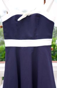 Navy &amp; White Fit &amp; Flare Dress