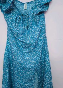 Blue Floral Mini Dress