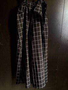 Checkered Suspender Wide-Leg Jumpsuit