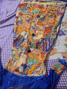 Chiffon  Kurti With Kalam kari Art