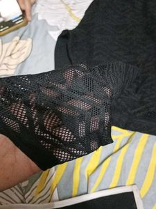 Black Textured Long Sleeve Top