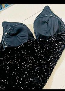 savana Sparkling Black Party Dress