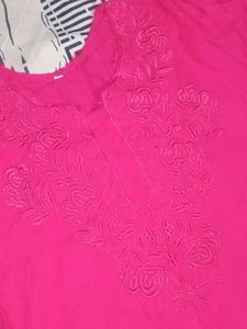 Pink Embroidered Kurta