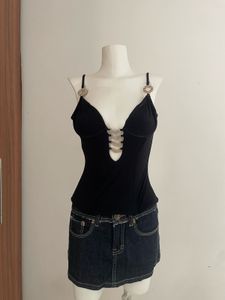 Black Embellished Tank Top