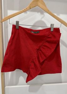 Zara Red Suede Skort