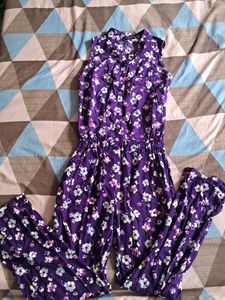 Purple Floral Jumpsuit