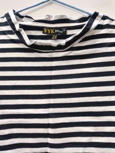 black and white striped top