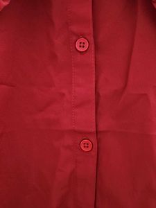 Red Ruffle Collar Top