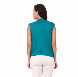 Sleeveless Teal Shrug