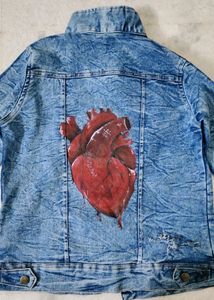 heart denim jacket