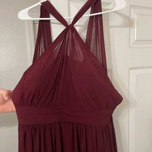 Bill Levkoff Crisscross Halter Gown