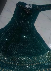 Dark Green  Heavy Gown Fully Worked