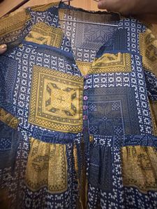 Boho See Through Print Dress