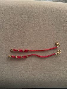 22k Pure 3+3=6 Gold Moti HandmadeKaan Chain 1pair