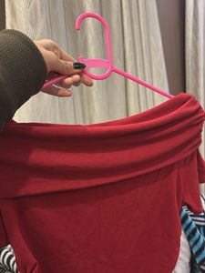 Chic Maroon Off-Shoulder Top