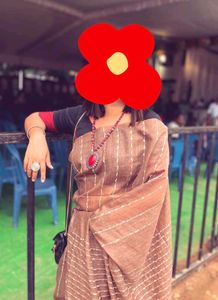 Beautiful Brown Linen Saree