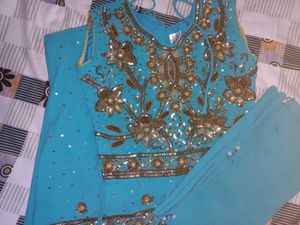 Teal Beaded Lehenga