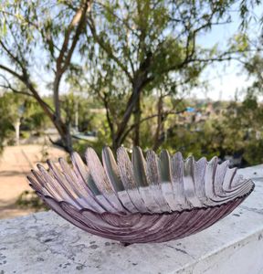 Premium Quality Glass Shell Shape Serving Big Bowl