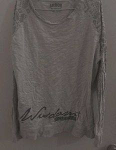 Minimalist Grey Aesthetic Full-Sleeve T-Shirt