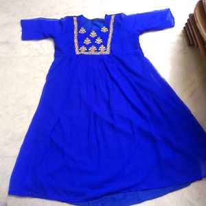 Blue Embroidery Kurti