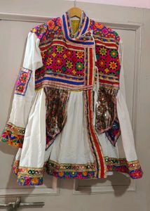 Off White Dhoti With Kurta For Navratri Festival