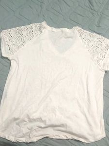 Elegant White Lace Sleeve Top