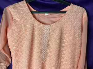 Pink Embroidered Kurta