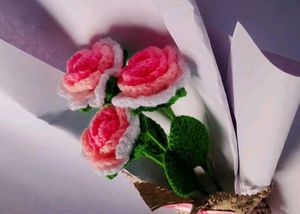Crochet Rose Flowers Bouquet 1ps 150
