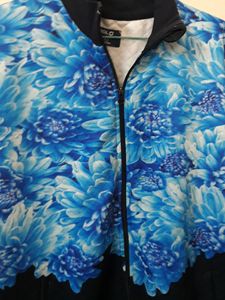 Woollen Sweater With Blue Flower Design