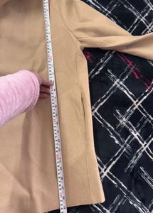 Elegant Beige Colour Open-Front Coat