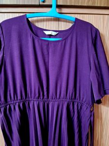 Xxl Flared Beautiful Wine Color  Dress