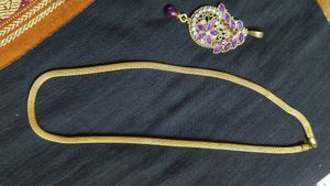 Glod Plated Thick Necklace With Pendant