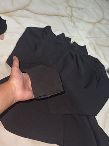 Elegant Black Peplum Top