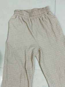 Beige Wide Leg Pants