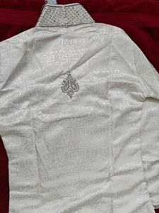 Elegant Embroidered off white Kurta Set for men ,
