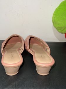 Khadims Textured Wedge Heel Mules