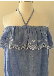 Blue Off-Shoulder Dress