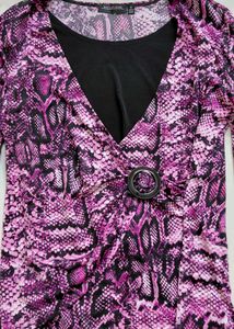 Night Studio Purple Snake Print Top