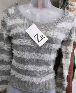 Women  Wollen Mix  Colour Crop Top