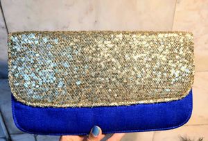Silk Sequins Envelope Clutch cum Sling