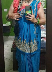pure dabka zardozi work saree ...