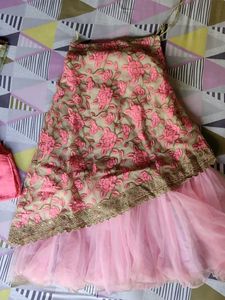 Pink Floral Lehenga Set
