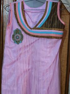 Elegant Pink Anarkali Dress &amp; Dupatta